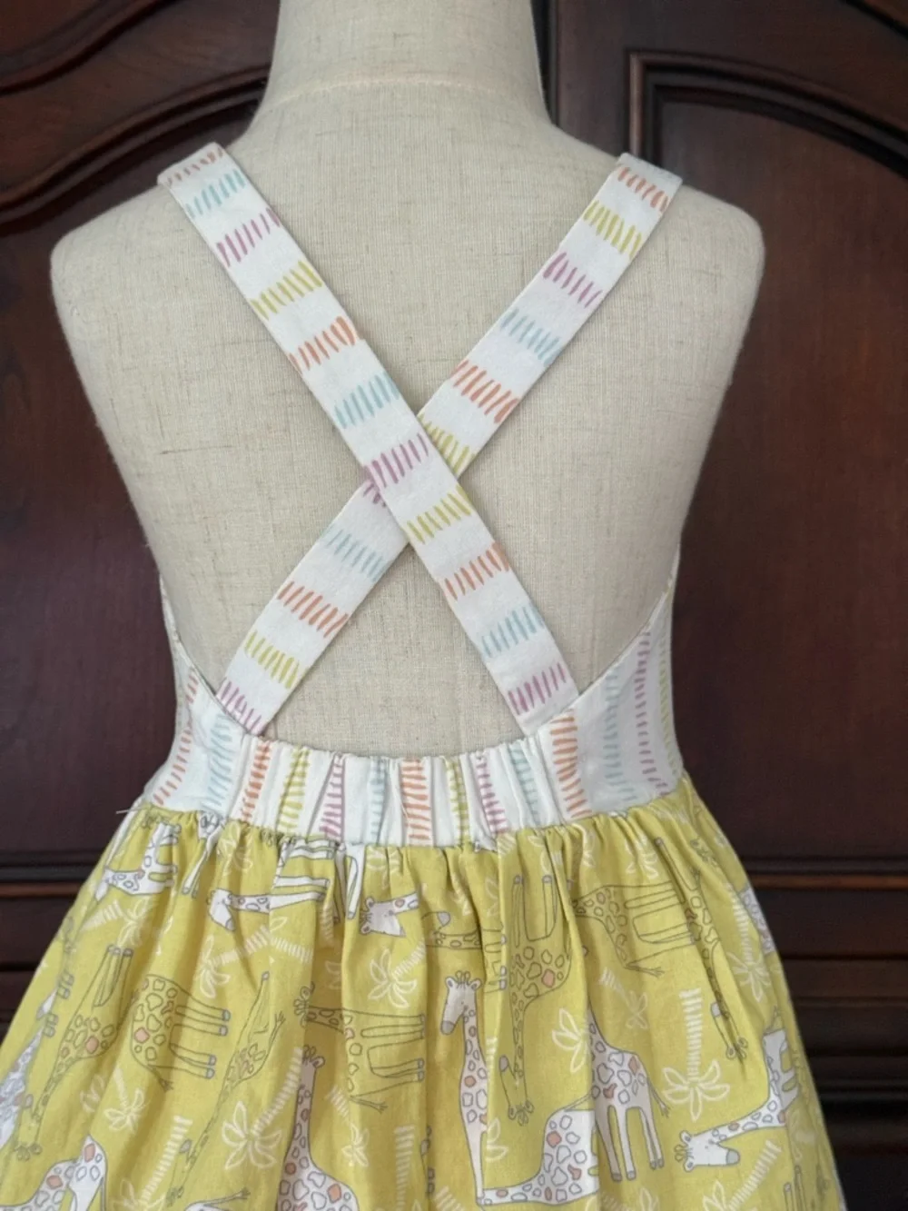 Ricrac & Ruffles Girls 4T Giraffe Safari Outfit Cross Back Top Bloomers Boutique